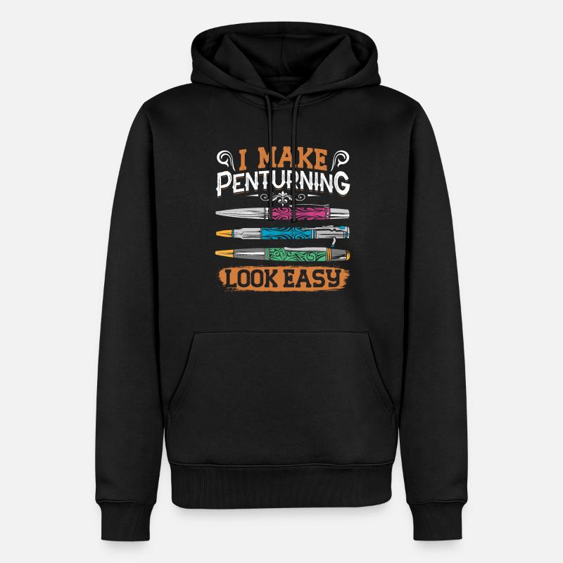 Pen Turning Kit - Männer Premium Bio Hoodie - Schwarz