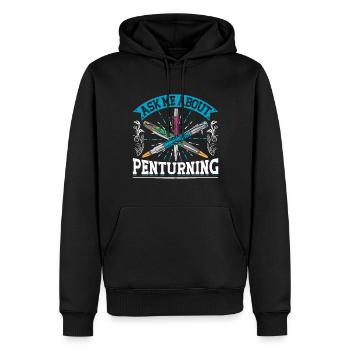 Pen Turning Kit - Männer Premium Bio Hoodie - Schwarz - Vorne - Nico (187cm)