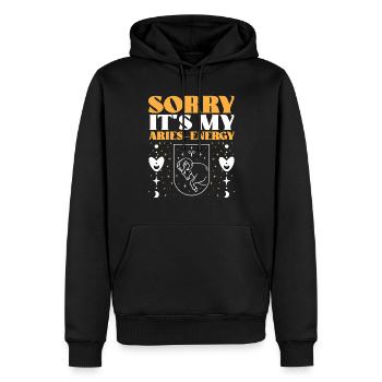 Astrology Sorry My Aries-Energy Esoteric Sign - Men’s Premium Organic Hoodie - black - Front - Nico (187cm)