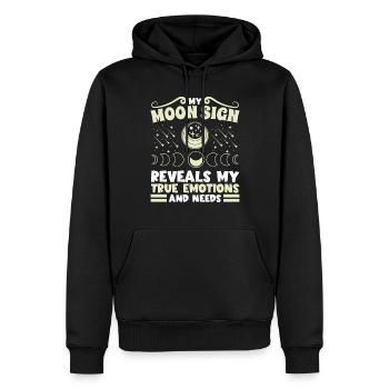 L’astrologie Le signe lunaire révèle les émotions et les besoins - Sweat à capuche Premium bio Homme - noir - Devant - Nico (187cm)