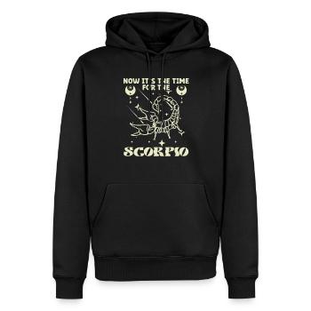 L’astrologie est temps pour les signes ésotériques du Scorpion - Sweat à capuche Premium bio Homme - noir - Devant - Nico (187cm)