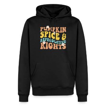 Feminist Pumpkin Spice & - Männer Premium Bio Hoodie - Schwarz - Vorne - Nico (187cm)