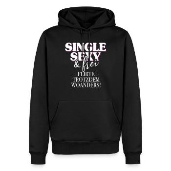Single Sexy Frei Flirte Woanders Anti Anmache Solo - Männer Premium Bio Hoodie - Schwarz - Vorne - Nico (187cm)
