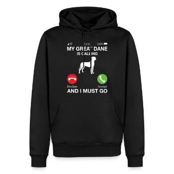Great Dane Gifts - Männer Premium Bio Hoodie - Schwarz - Vorne - Nico (187cm)