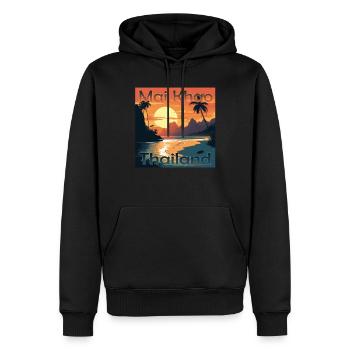 Vacances d’été: Mai Khao Beach, Phuket - Sweat à capuche Premium bio Homme - noir - Devant - Nico (187cm)