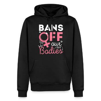 Les féministes bannissent leur corps - Sweat à capuche Premium bio Homme - noir - Devant - Nico (187cm)