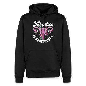 Feminist Abortion Is Healthcare - Men’s Premium Organic Hoodie - black - Front - Nico (187cm)