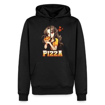 Pizza Lover Young Girl Anime Manga Pizza - Sweat à capuche Premium bio Homme - noir - Devant - Nico (187cm)