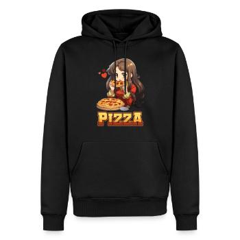 Pizza Lover Young Girl Anime Manga Pizza - Sweat à capuche Premium bio Homme - noir - Devant - Nico (187cm)