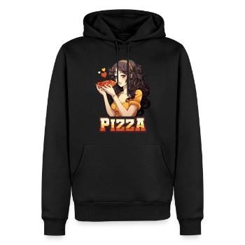 Pizza Lover Young Girl Anime Manga Pizza - Sweat à capuche Premium bio Homme - noir - Devant - Nico (187cm)