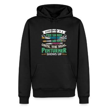 Pen Turning Kit - Männer Premium Bio Hoodie - Schwarz - Vorne - Nico (187cm)