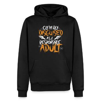 Cleverly Disguised As A Responsible Adult - Men’s Premium Organic Hoodie - black - Front - Nico (187cm)