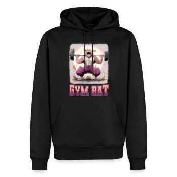 Gym Rat Bodybuilding Kraftsport lustiges Fitness - Männer Premium Bio Hoodie - Schwarz - Vorne - Nico (187cm)