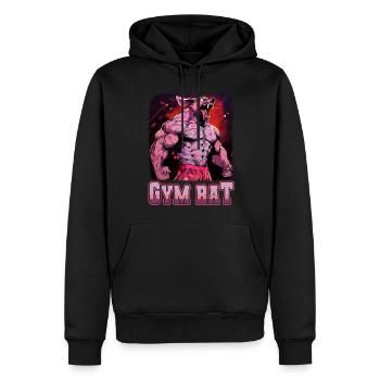 Gym Rat Bodybuilding Kraftsport lustiges Fitness - Männer Premium Bio Hoodie - Schwarz - Vorne - Nico (187cm)