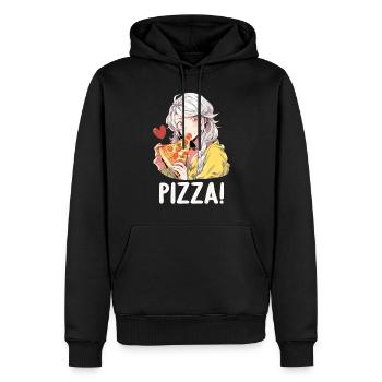 Pizza Lover Young Girl Anime Manga Pizza - Sweat à capuche Premium bio Homme - noir - Devant - Nico (187cm)