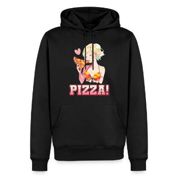Pizza Lover Young Girl Anime Manga Pizza - Sweat à capuche Premium bio Homme - noir - Devant - Nico (187cm)