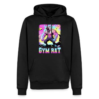 Gym Rat Bodybuilding Kraftsport lustiges Fitness - Männer Premium Bio Hoodie - Schwarz - Vorne - Nico (187cm)