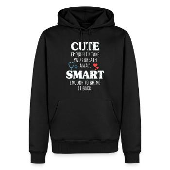 Cute Enough To Take Your Breath Away Arzt Ärztin - Männer Premium Bio Hoodie - Schwarz - Vorne - Nico (187cm)