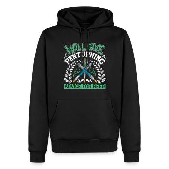 Pen Turning Kit - Männer Premium Bio Hoodie - Schwarz - Vorne - Nico (187cm)
