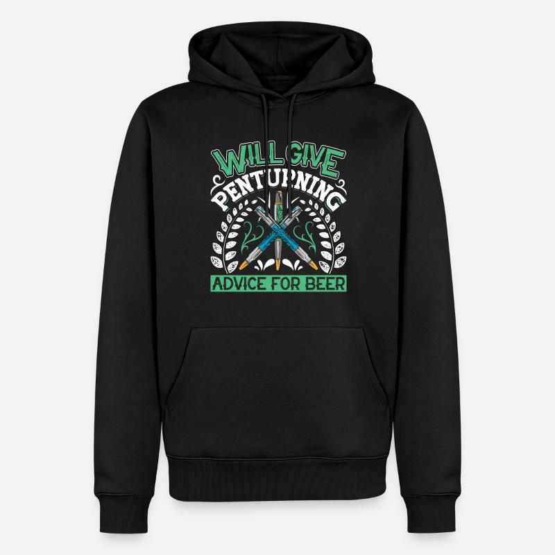Pen Turning Kit - Männer Premium Bio Hoodie - Schwarz