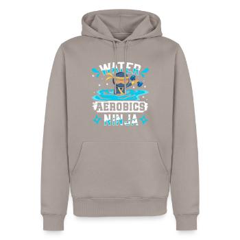 Aerobic Exercise Designs - Männer Premium Bio Hoodie - Taupe - Vorne - Nico (187cm)