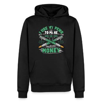Pen Turning Kit - Männer Premium Bio Hoodie - Schwarz - Vorne - Nico (187cm)