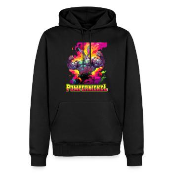 Pumpernickel Bodybuilding Kraftsport Fitness Meme - Männer Premium Bio Hoodie - Schwarz - Vorne - Nico (187cm)