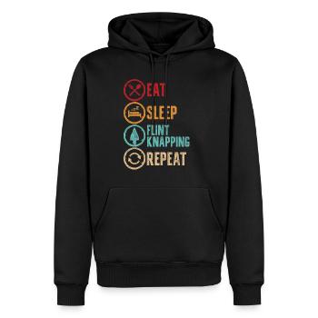 Pfeilspitzen Eat Sleep Flint Knapping Repeat - Männer Premium Bio Hoodie - Schwarz - Vorne - Nico (187cm)
