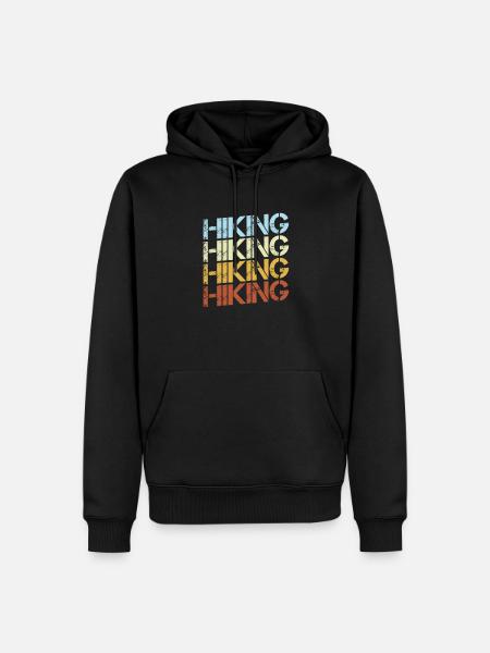 Hiking Retro - Men’s Premium Organic Hoodie - black
