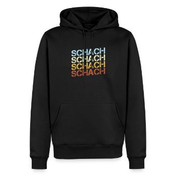 Schach Retro - Männer Premium Bio Hoodie - Schwarz - Vorne - Nico (187cm)
