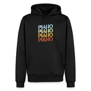 Klavier Retro - Männer Premium Bio Hoodie - Schwarz - Vorne - Nico (187cm)