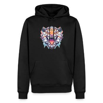 Tiger Tigerkopf Tigerbaby Raubkatze Safari - Männer Premium Bio Hoodie - Schwarz - Vorne - Nico (187cm)