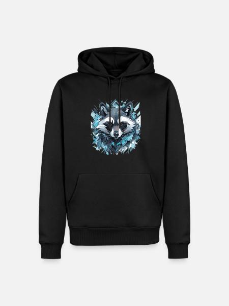 Waschbär Waschbären Waschbärkopf Tiere - Herre Premium økologisk hoodie - sort