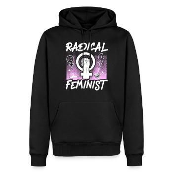 Féministe Féministe Radicale - Sweat à capuche Premium bio Homme - noir - Devant - Nico (187cm)