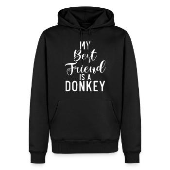 Cadeaux d’amoureux de l’âne - Sweat à capuche Premium bio Homme - noir - Devant - Nico (187cm)