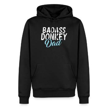Cadeaux d’amoureux de l’âne - Sweat à capuche Premium bio Homme - noir - Devant - Nico (187cm)
