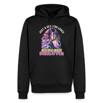 Just a girl who loves Anime and Boba Bubble Tea - Männer Premium Bio Hoodie - Schwarz - Vorne - Nico (187cm)