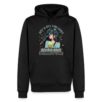 Just a girl who loves Anime and Boba Bubble Tea - Männer Premium Bio Hoodie - Schwarz - Vorne - Nico (187cm)
