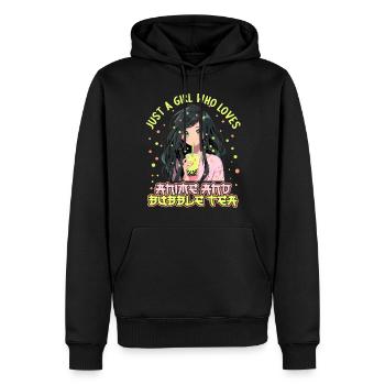 Just a girl who loves Anime and Boba Bubble Tea - Männer Premium Bio Hoodie - Schwarz - Vorne - Nico (187cm)