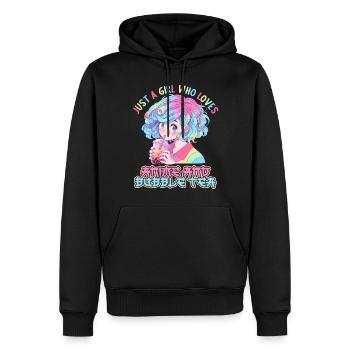 Just a girl who loves Anime and Boba Bubble Tea - Männer Premium Bio Hoodie - Schwarz - Vorne - Nico (187cm)
