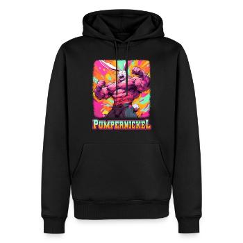Pumpernickel Musculation Musculation Fitness Memes - Sweat à capuche Premium bio Homme - noir - Devant - Nico (187cm)