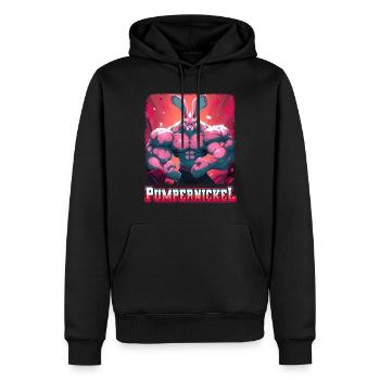 Pumpernickel Musculation Musculation Fitness Memes - Sweat à capuche Premium bio Homme - noir - Devant - Nico (187cm)