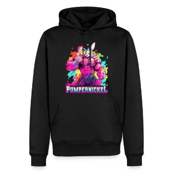 Pumpernickel Musculation Musculation Fitness Memes - Sweat à capuche Premium bio Homme - noir - Devant - Nico (187cm)