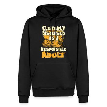 Cleverly Disguised As A Responsible Adult - Männer Premium Bio Hoodie - Schwarz - Vorne - Nico (187cm)