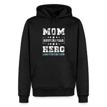 Maman Maman en édition limitée disant maman - Sweat à capuche Premium bio Homme - noir - Devant - Nico (187cm)