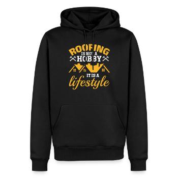 Roofing Is Not Just A Hobby It Is A Lifestyle - Ro - Men’s Premium Organic Hoodie - black - Front - Nico (187cm)