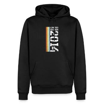 Edition Limitée Rétro 2014 - Sweat à capuche Premium bio Homme - noir - Devant - Nico (187cm)