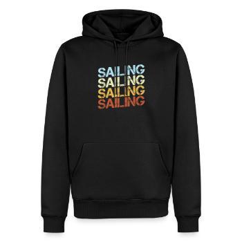 Rétro de la voile - Sweat à capuche Premium bio Homme - noir - Devant - Nico (187cm)