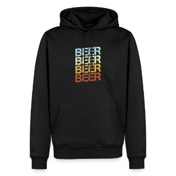 Bier Retro - Männer Premium Bio Hoodie - Schwarz - Vorne - Nico (187cm)