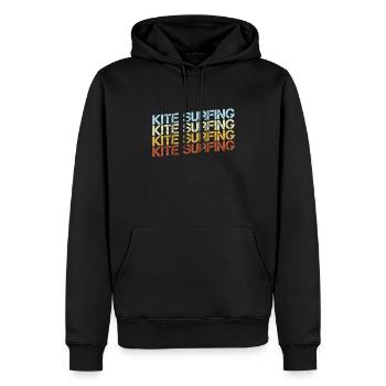Cerf-volant rétro - Sweat à capuche Premium bio Homme - noir - Devant - Nico (187cm)
